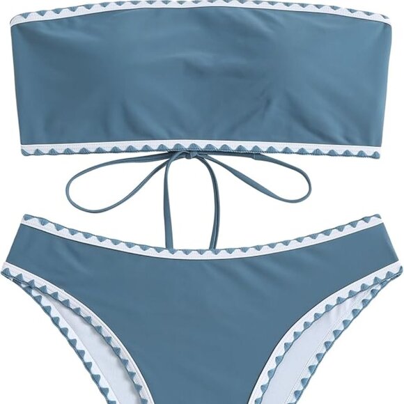 Blue Bandeau bikini. - Picture 5 of 5